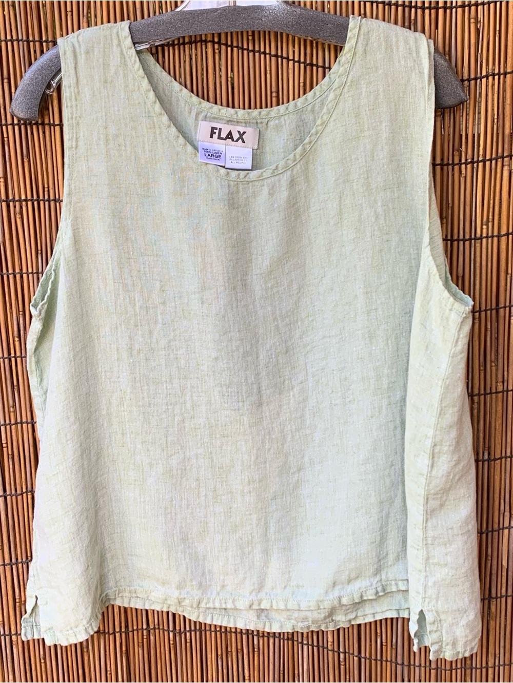FLAX Light Sage Green Linen Tank Top